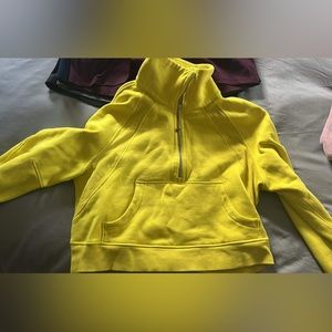 Lululemon Half Zip Cropped Scuba Yellow M/L